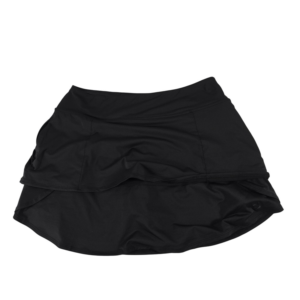 FootJoy Womens Black Golf Skort Layered Flounce Hem Active Skirt Large 14770